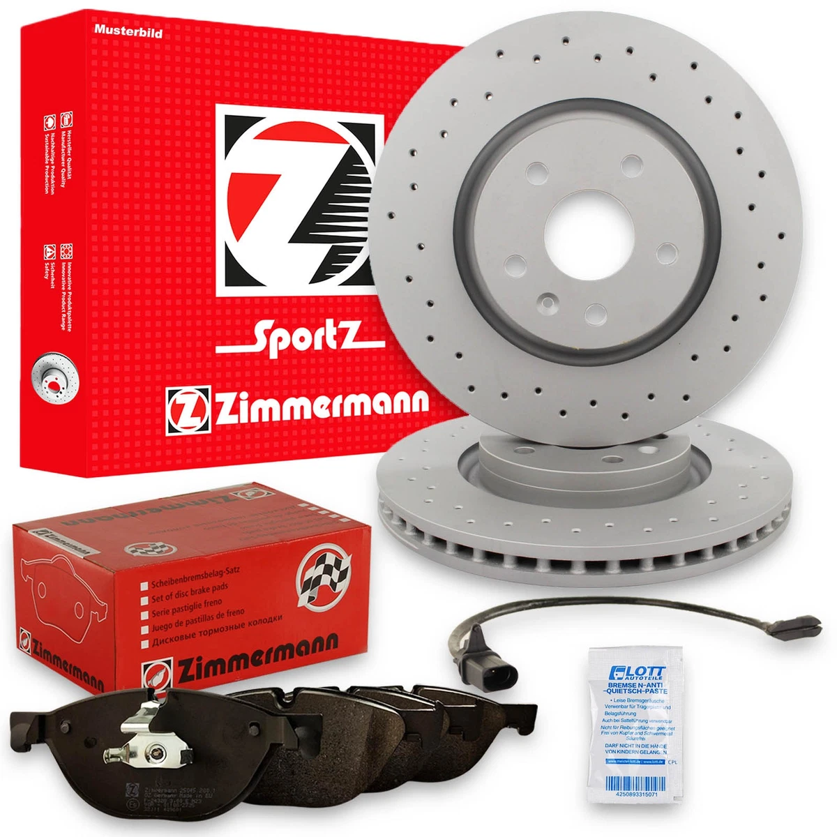 Гальмівні диски та колодки Zimmermann для Porsche Cayenne (92A) 3.6 S